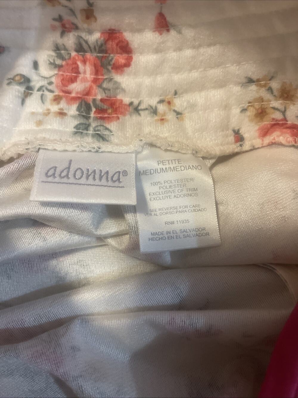 Adonna Vintage Robe Duster Caftan Womens Medium Petite Zippered Front Cottage